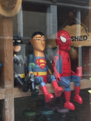 Wooden Batman, Superman & Spiderman